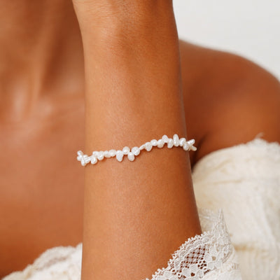 Waterproof Gold Freshwater Pearl Sun Bracelet for Women, Dainty