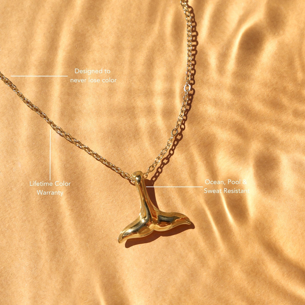 Whale Tail Necklace – waterproof necklace by Mari Gavane (view 3)
